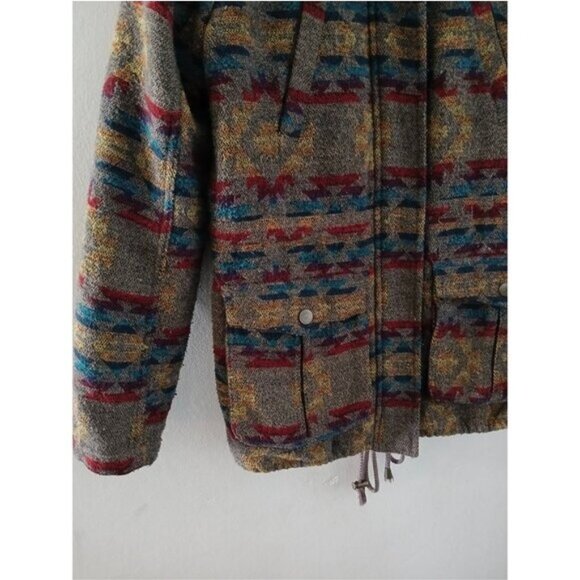 Aztec Southwestern Jacket Boho Vintage Cottagecore Ranchcore Zip Up Jacket Sz M - Picture 2 of 8